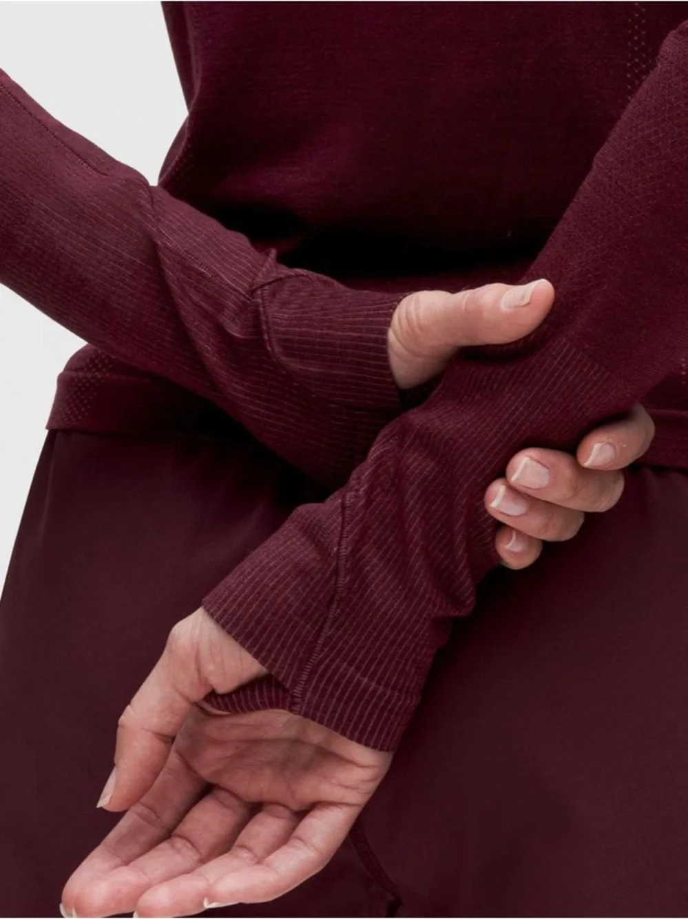 Lululemon Swiftly Tech Wool Long-Sleeve Shirt *Waist Length garnet